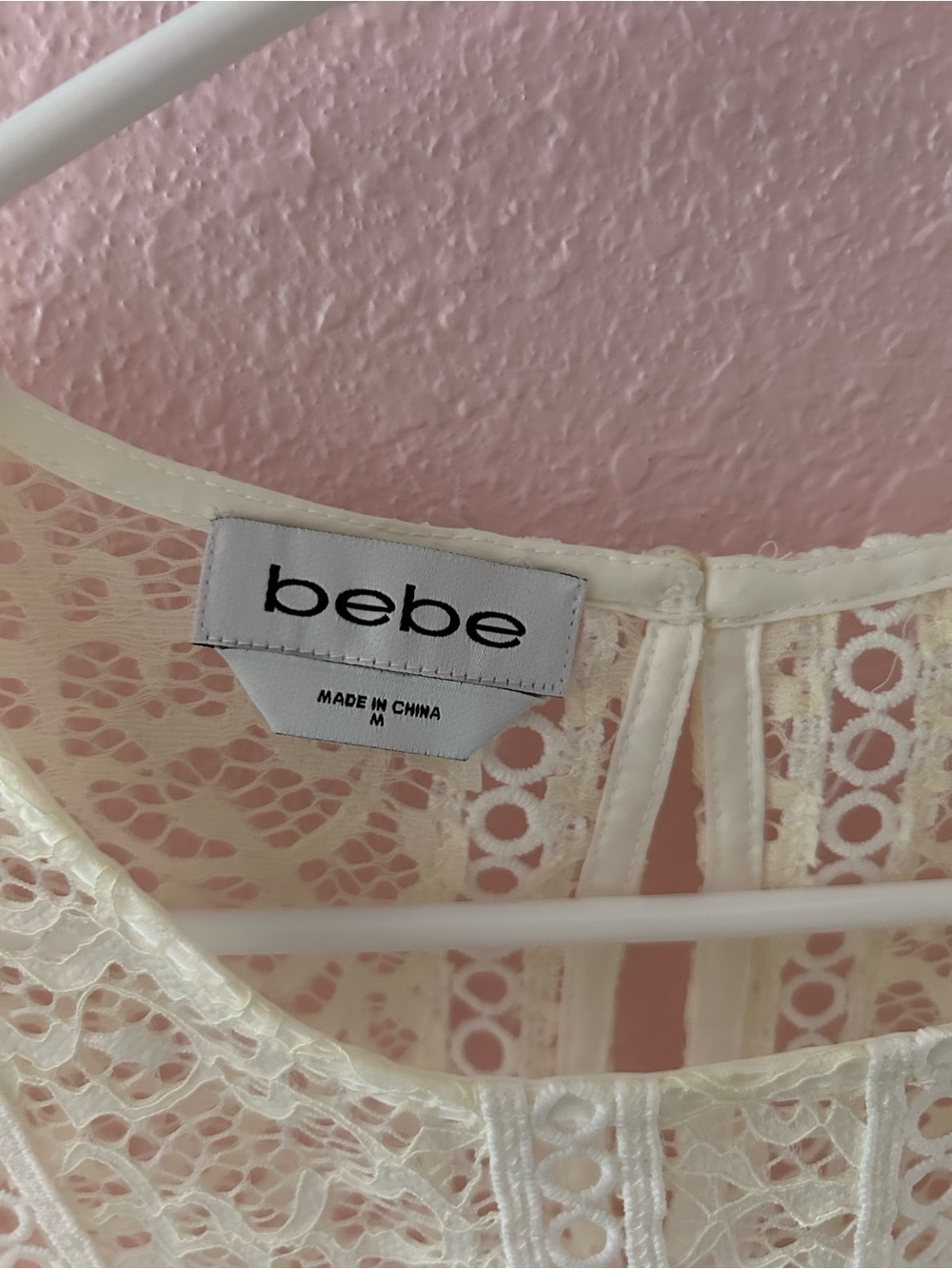 bebe Cream Lace Ruffle Top - Picture 2 of 5